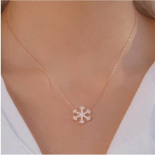 Moda Gümüş Evi 925 Ayar Gümüş Kar Tanesi Kadın Kolye