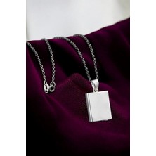 Moda Gümüş Evi 925 Ayar Gümüş Düz Gümüş Cevşen Muska Kabı Kolye