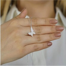 Moda Gümüş Evi 925 Ayar Gümüş Kelebek Kolye