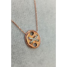 Moda Gümüş Evi 925 Ayar Gümüş Özel Tasarım x Desenli Düğme Kolye