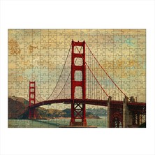 Ahşap Mdf Puzzle Yapboz Golden Gate Köprüsü Manzarası 255 Parça 35*50 cm