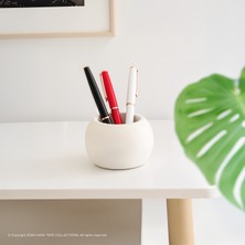 Modern, Şık ve Dekoratif Oval Beton Sukulent Saksısı (Bej - Kırık Beyaz)