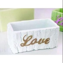 Ipek Hobi Ağaç Desenli Love Yazılı Silikon Saksı Kalıbı