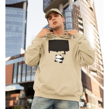 Terzili Giyin Boyacı Panda Ön Baskılı Sweatshirt Erkek