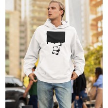 Terzili Giyin Boyacı Panda Ön Baskılı Sweatshirt Erkek