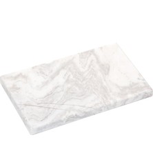 Missi Dekoratif Sunumluk Gri Dalgalar Doğal Mermer Taş - 27 x 16 cm