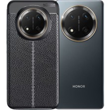 HANPORIUM Honor X9C Uyumlu Silikon Kılıf Deri Desenli Kamera Korumalı Darbe Emici Autofocus Kapak