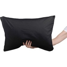Shopyteks Düz Siyah Yastık Kılıfı 2 Adet + Kapitoneli Yastık Koruyucu 50 x 70 - 2 Adet