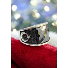 Moda Gümüş Evi 925 Ayar Gümüş Mikro Taşlı Erkek Yüzük