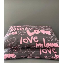Shopyteks Love Desenli - Yastık Kılıfı - 50 x 70 - Fermuarlı - 2ADET
