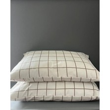 Shopyteks Kare Desen Pamuklu 2 Adet Kapaklı Yastık Kılıfı 50 x 70