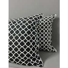 Shopyteks Zincir Desen Yastık Kılıfı 2 Adet + Kapitoneli Yastık Koruyucu 50 x 70 - 2 Adet