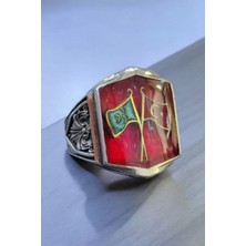 Moda Gümüş Evi 925 Ayar Gümüş Özel Tasarım Sancaklı Erkek Yüzük