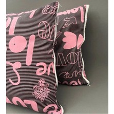 Shopyteks Love Desenli - Yastık Kılıfı - 50 x 70 - Fermuarlı - 2ADET