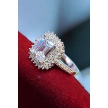 Moda Gümüş Evi 925 Ayar Gümüş Baget Taşlı Kadın Yüzük Md-05