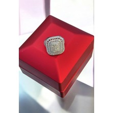 Moda Gümüş Evi Işıklı Kutulu 925 Ayar Gümüş Baget Özel Tasarım Kadın Yüzük