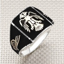 Moda Gümüş Evi 925 Ayar Gümüş Selçuklu Kartallı Erkek Yüzük - Şık ve Anlamlı Tasarım