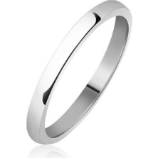 Moda Gümüş Evi 2 mm Düz Bombeli Gümüş Alyans