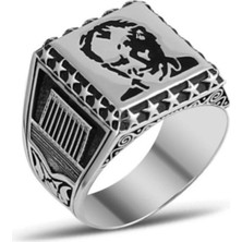 Moda Gümüş Evi 925 Ayar Gümüş Atatürk Silüeti Yüzük Model-2 TH1531