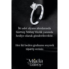 Moda Gümüş Evi 925 Ayar Gümüş 2 mm Düz Alyans - Tektaş Yüzük Hediyeli