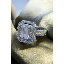 Moda Gümüş Evi 925 Ayar Gümüş Baget Taşlı Kadın Yüzük Md-07