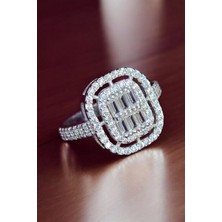 Moda Gümüş Evi 925 Ayar Gümüş Baget Kadın Yüzük