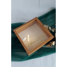 25 x 25 cm Bambu Ledli Derin Anı Çerçevesi-6 cm Derinlikli Anı Çerçevesi Gül Kutusu