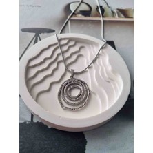 Bronz Steel Takı Yuvarlak Çelik Kolye