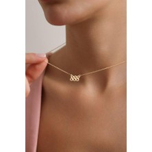 Nereze 925 Ayar Gümüş Gold Kaplama 888 Melek Numarası Kolye