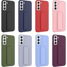 Rivor Samsung Galaxy S22 Kılıf Kamera Çıkıntılı Standlı Yumuşak Dokulu Renkli Esnek Silikon Kapak