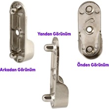 By-Ka Boru Askı Flanşı Oval Dolap İçi Borusu Sabitleme Kıyafet Elbise Askı Aparatı Krom 45 mm (2 Adet)