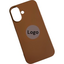 Mirtech Apple iPhone 16 Uyumlu Lansman Kahverengi Içi Kadife Silikon Kılıf