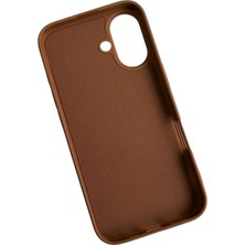 Mirtech Apple iPhone 16 Uyumlu Lansman Kahverengi Içi Kadife Silikon Kılıf