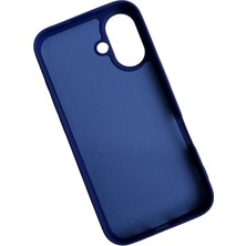 Mirtech Apple iPhone 16 Uyumlu Lansman Mavi Içi Kadife Silikon Kılıf