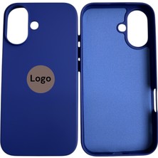 Mirtech Apple iPhone 16 Uyumlu Lansman Mavi Içi Kadife Silikon Kılıf