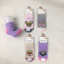 Ekinoks Socks Kız Çocuk Desenli Patik Çorap (4 Adet)