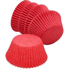 Trend Hediye Sepeti Takribi 200 Adet Kırmızı Muffin, Cupcake, Kek Kalıbı , 40x30 mm
