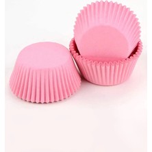 Trend Hediye Sepeti Takribi 200 Adet Pembe Muffin, Cupcake, Kek Kalıbı, 40x30 mm