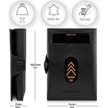 Trusador Toscana Siyah Kartlık  Deri Cüzdan Unisex Rfid Korumalı Erkek Kadın Mini Hediye