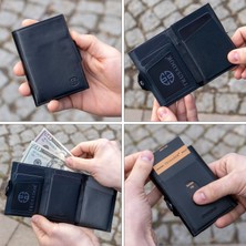 Trusador Toscana Siyah Kartlık  Deri Cüzdan Unisex Rfid Korumalı Erkek Kadın Mini Hediye