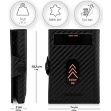 Trusador Toscana Carbon  Kartlık  Deri Cüzdan Unisex Rfid Korumalı Erkek Kadın Mini Hediye