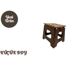 Küçük Boy Katlanır Tabure , Plastik Balıkçı ve Kamp Taburesi / KAHVERENGİ