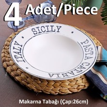 4 Adet Seramik Makarna Salata Tabağı - 26CM