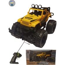 Boratila Toys 27 Mhz 1:14 /26 cm Büyük Boy Özel Kumandalı Hızlı Farları Yanan Full Fonksiyon Sarı Off Road Araba