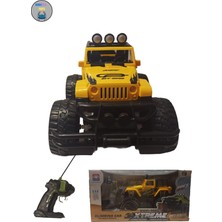 Boratila Toys 27 Mhz 1:14 /26 cm Büyük Boy Özel Kumandalı Hızlı Farları Yanan Full Fonksiyon Sarı Off Road Araba