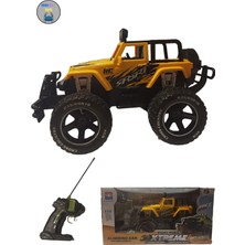 Boratila Toys 27 Mhz 1:14 /26 cm Büyük Boy Özel Kumandalı Hızlı Farları Yanan Full Fonksiyon Sarı Off Road Araba