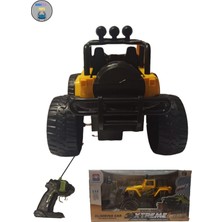 Boratila Toys 27 Mhz 1:14 /26 cm Büyük Boy Özel Kumandalı Hızlı Farları Yanan Full Fonksiyon Sarı Off Road Araba