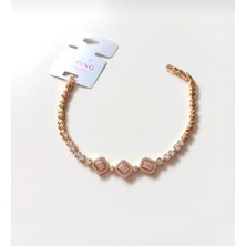Xuping Vip Seri Zirkon Taşlı Rosegold Renk Bileklik 17.5+2cm