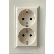 Makel Karea Ikili Topraklı Priz Krem