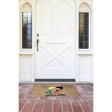 Napoli Home Baskılı Kaymaz Taban Silinebilir  Kapı Önü Paspası (40X60CM),PASPAS-23-YEŞİL,